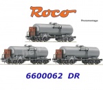 6600062 Roco Set 3 čtyř-nápravových cisternových vozů , DR