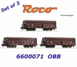 6600071 Roco Set 3 samovýsypných vozú řady Fals , OBB