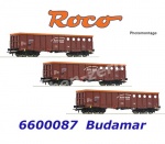 6600087 Roco Set of 3 open goods wagons type Eas of Budamar Logistics