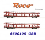 6600105 Roco Set of 2 car transport wagons type DDm, of the OBB