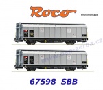 6600110 Roco  Set 2 vozů s posuvnými stěnami řady Hbbillns, SBB Cargo