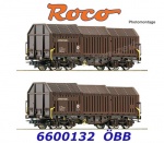 6600132 Roco  Set 2 nákladních vozů s posuvnými kryty, OBB