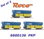 6600136 Roco Set 3 samovýsypných vozů řady Falns, PKP