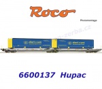 6600137 Roco  Spojený dvojitý kontejnerový vůz řady  Sdggmrs 738/T3000e, HUPAC