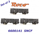 6600141 Roco Set 3 otevřených nákladních vozů řady Tow 