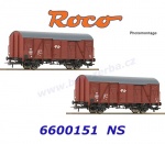 6600151 Roco Set of two 2-axle covered goods wagons, type Gs, of the NS