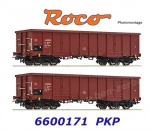 6600171 Roco Set 2 otevřených vozů řady  Eaos, PKP