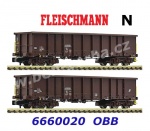 6660020  Fleischmann N Set of 2 open cars type Eanos of the ÖBB