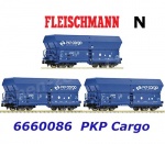 6660086 Fleischmann N Set 3 samovýsypných vozů řady Falns, PKP Cargo