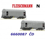 6660087 Fleischmann N Set 2 vozů se shrnovací plachtou řady Shimmns, ČD