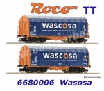 6680006 Roco TT Set of 2 sliding tarpaulin wagons type Shimmns of the Wascosa.