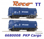 6680008 Roco TT Set 2 vozů s posuvnými kryty řady Shimmns, PKP Cargo