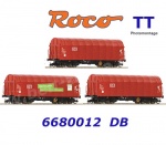 6680012 Roco TT  Set 3 vozú se shrnovací plachtou řady  Shimmns,  DB