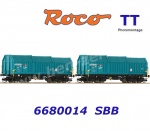 6680014 Roco TT Set 2 nákladních vozů s posuvnými kryty řady Shimmns, SBB