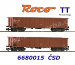 6680015 Roco TT Set 2 otevřených nákladních vozú řady Eas-u, ČSD