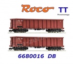 6680016 Roco TT Set 2 otevřených nákladních vozů řady Eanos, DB