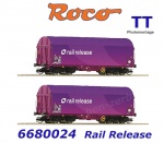 6680024 Roco TT Set 2 vozů se shrnovacími plachtami řady Shimmns, Railrelease