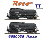 6680035 Roco TT  Set 2 cisternových vozů řady Zaes,  NACCO
