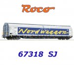 67318 Roco Sliding Wall Car Type Habins, of the SJ