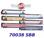 70038 Tillig Set 3 dvoupodlažních osobních vozů  “Verbundzug S-Bahn Zürich”,  SBB
