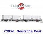 70056 Tillig Set of 2 container cars Post aa-t/12,8 with 2 container Deutsche Post