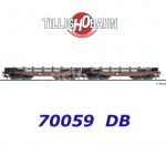 70059 Tillig Set of 2 flat cars Rmms 662 with load of steel , DB
