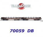 70059 Tillig Set 2 plošinových vozů Rmms 662s nákladem, DB