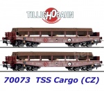 70073 Tillig Set of 2 heavy-duty wagons Rmms 662 loaded with sheet piles TSS Cargo (CZ)