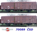 70089 Tillig Set 2 uzavřených nákladních vozů řady Gbgkks, ČSD