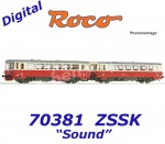 70381 Roco Dieselová motorová jednotka řady 810 s přípojným vozem, ZSSK - Zvuk