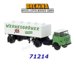 71214 Brekina Tahač IFA W 50 s pivovarským návěsem "Wernesgrüner Pils", H0