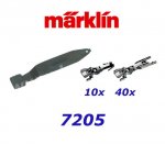 7205 Marklin TRIX Krátká spřáhla pro lokomotivy a vozy bez vodicí kulisy, 50 ks