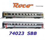 74023 Roco 2 piece set (3): EuroCity coaches EC 7,of the SBB