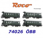 74026 Roco Set 4 žebrovaných osobních vozů, OBB