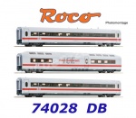 74028 Roco Rozšiřující set č.1 - Tři vložené vozy  ICE 1 (řady 401), DB