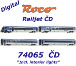74065 Roco 4-dílná souprava expresu Railjet "Vindobona", ČD - DCC digital