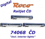 74068 Roco Rošiřující 3-dílna souprava expresu Railjet "Vindobona", ČD - Digital DCC