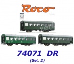 74071 Roco Set 3 osobních vozů "Reko", DR , (Set č.2)