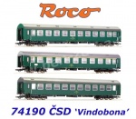 74190 Roco Set 3 rychlíkových osobních vozů 'Vindobona', ČSD