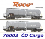 76003 Roco Set 2 4-nápravových cisternových vozů řady Zacns, ČD Cargo