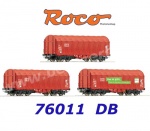 76011  Roco Set of 3 tarpaulin wagons type Shimmns of the DB