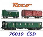 76019 Roco Set 3 vozů stavebního vlaku ČSD