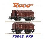 76043 Roco Set 2 uzavřených vozů s výklopnými víky řady K 15,  PKP