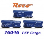 76046 Roco Set of 3 Hopper Cars Type Falns of the PKP Cargo