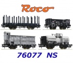76077 Roco Set of 4 Freight Cars of Dutch railway companies, epoch I