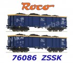 76086 Roco 2-piece set gondolas with coal, Chem Trans Logistic