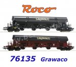 76135 Roco Set of 2 Swing Roof Cars Type Tadgs of the Grawaco