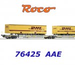 76425 Roco Dvojitý plošinový vůz naložený polotrailery "DHL",  AAE