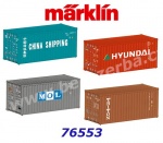 76553 Marklin Four 20-foot standard box containers for various firms.