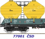 77001 Roco Set of three silo wagons, type Uacs 451.1, of the CSD